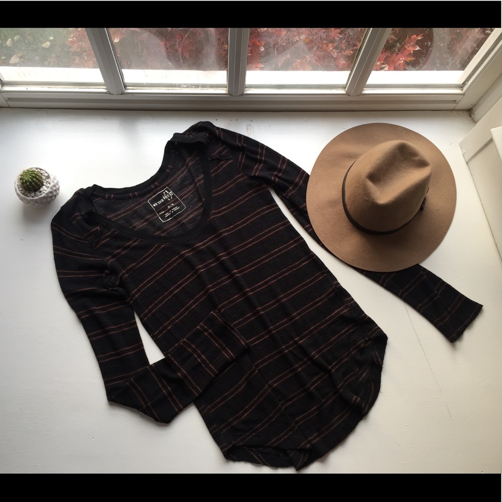 We the Free Striped Layering Long Sleeve Top